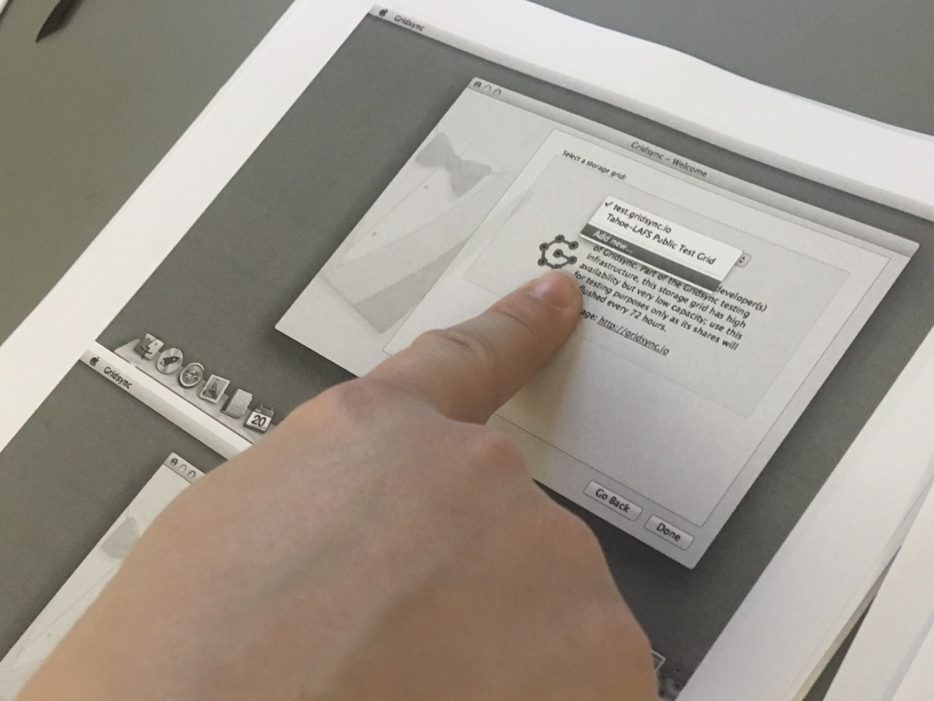 Paper prototype of GridSync.